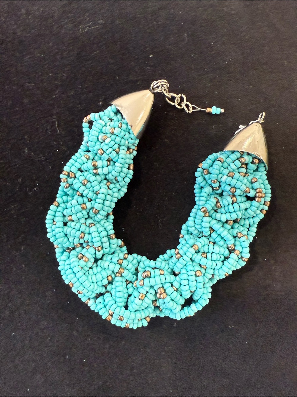 Turquoise Beaded Twist Statement Bracelet - Women Jewelry